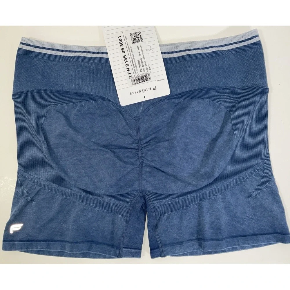 NWOT Women's Fabletics Sleek Seamless High Waisted‎ Sculpt Shorts Indigo Plus 3X - Picture 3 of 6